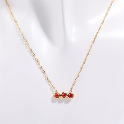 December Birthstone Three Round Beads Natural Stone Pendant