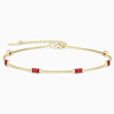 December Birthstone Simple Square Shape Natural Stone Bracelet