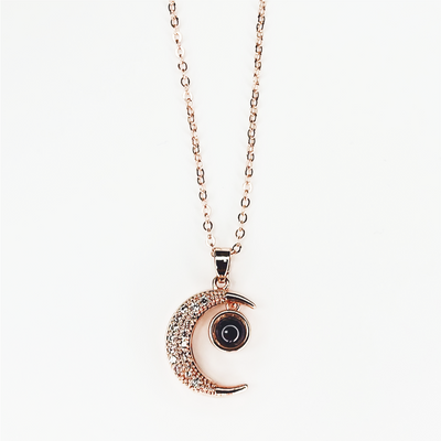 Projection Photo Customed Moon Stone Necklace