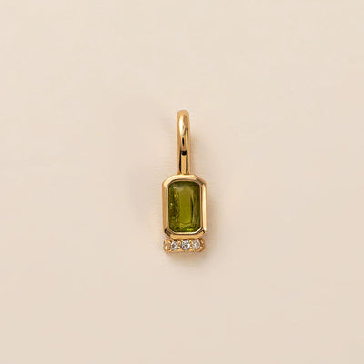 December Birthstone Square Natural Stone Pendant Necklace