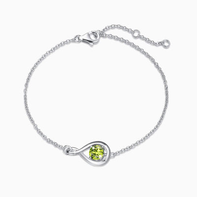 December Birthstone Teardrop-Shaped Sterling Silver Bracelet