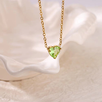 December Birthstone Luxury Heart Shape Pendant Necklace