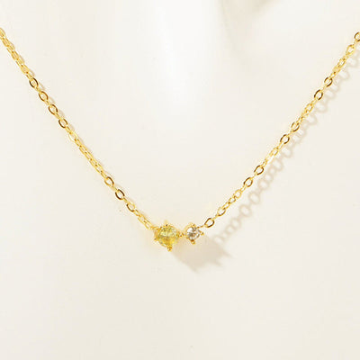 December Birthstone Round Beads With Diamond Natural Stone Pendant Necklace
