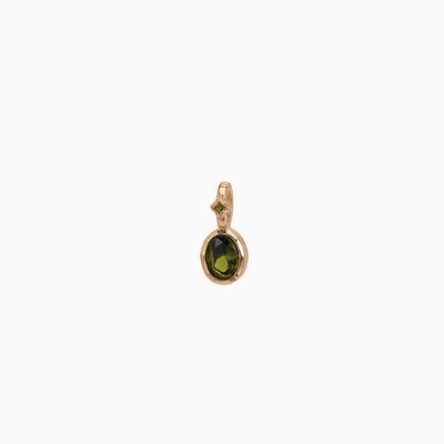 December Birthstone Oval Natural Stone Pendant Necklace