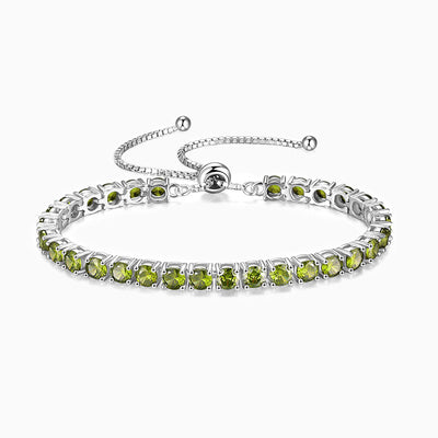 December Birthstone Inlaid Tennis Chain Adjustable Bracelet