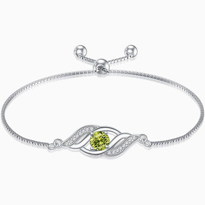December Birthstone Diamond Wrapped Silver Bracelet