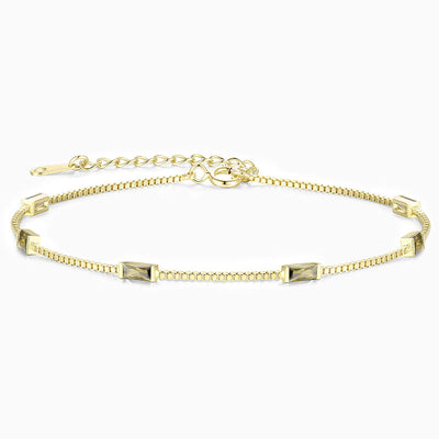 December Birthstone Simple Square Shape Natural Stone Bracelet