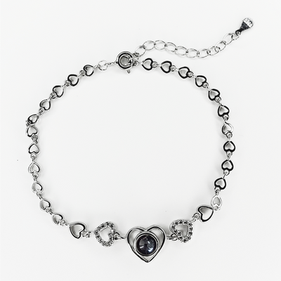 Projection Photo Customed Triple Heart Bracelet