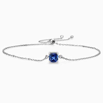 December Birthstone Simple Cube Pendant Bracelet