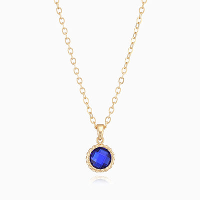 December Birthstone Simple Round Pendant Necklace