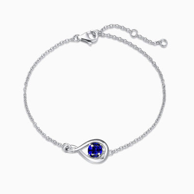 December Birthstone Teardrop-Shaped Sterling Silver Bracelet
