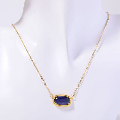 December Birthstone Natural Stone Pendant Necklace