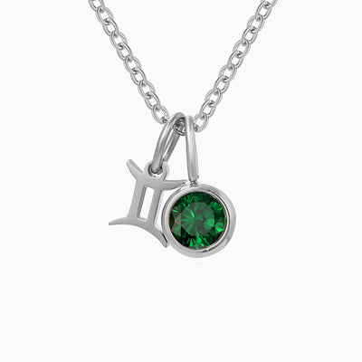 December Birthstone Diamond Pendant Necklace With Twelve Zodiac Runes