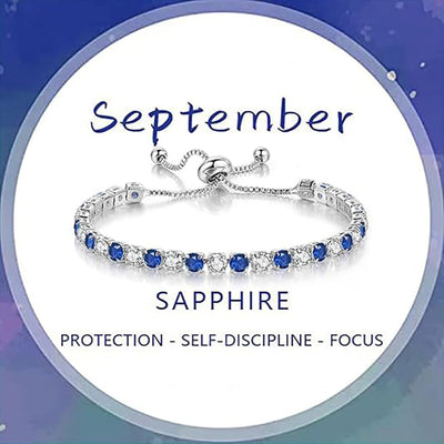 December Birthstone Zirconia Silver Bracelet