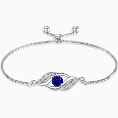 December Birthstone Diamond Wrapped Silver Bracelet