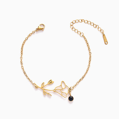 December Birthday Flower Birthstone Diamond Vintage Bracelet
