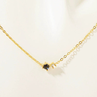 December Birthstone Round Beads With Diamond Natural Stone Pendant Necklace