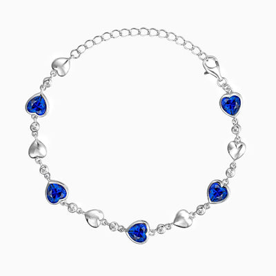 December Birthstone Natural Stone Heart Shape Bracelet