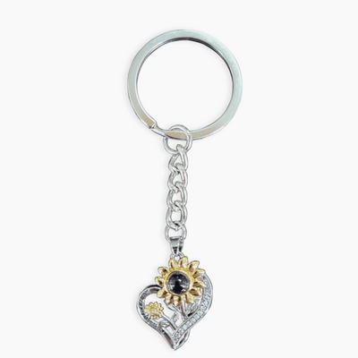 Photo Personalization Daisy Heart Keychain