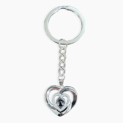 Photo Personalization Rotating Double Heart Keychain