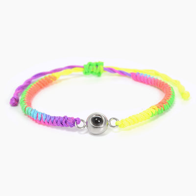 Projection Photo Customed Rainbow Hand Woven Bracelet