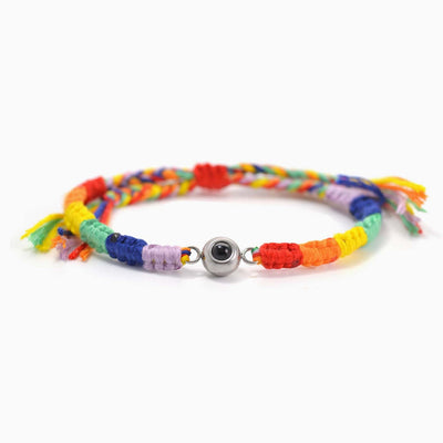 Projection Photo Customed Rainbow Square Knot Bracelet