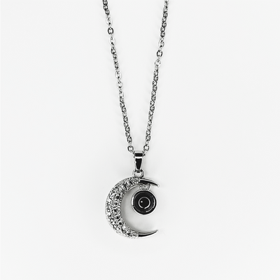 Projection Photo Customed Moon Stone Necklace