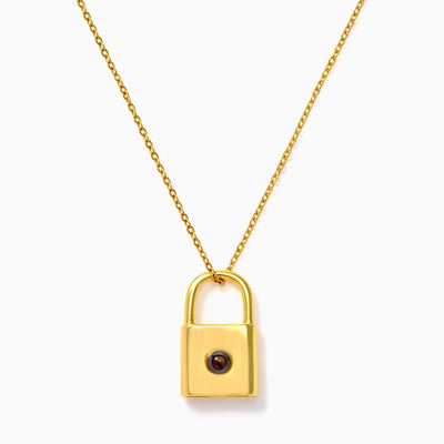 Projection Photo Customed Lock Shape Necklace