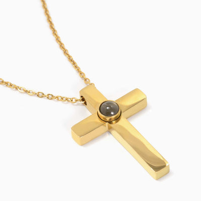 Projection Photo Customed Cross Pendant Necklace