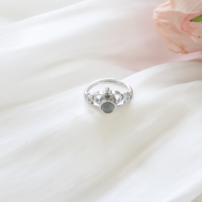 Projection Photo Customed Heart Crown Ring