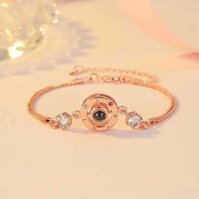 Projection Photo Customed Letter Circle Bracelet