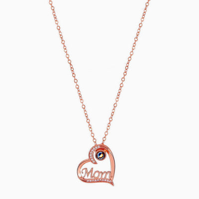 Projection Photo Customed Mom Heart Necklace