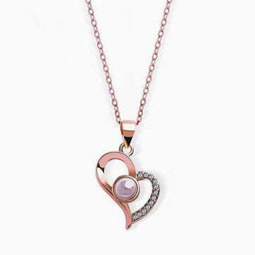 Projection Photo Customed Crooked Heart Necklace