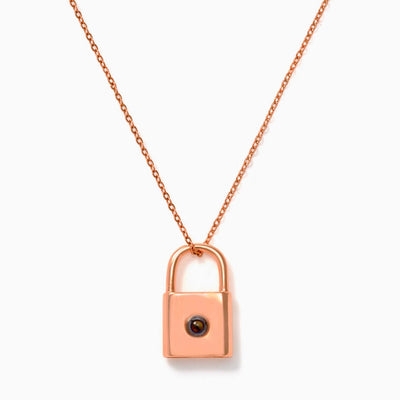 Projection Photo Customed Lock Shape Necklace