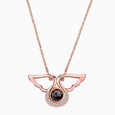 Projection Photo Customed Angel Crystal Necklace