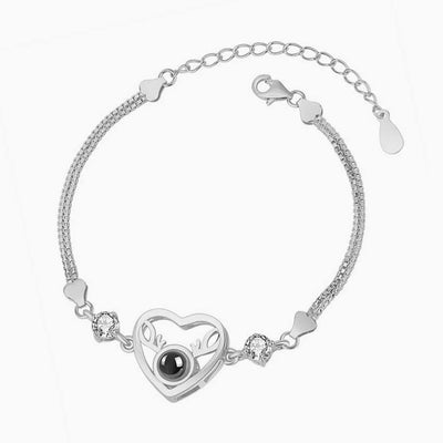 Projection Photo Customed Antlers Heart Bracelet