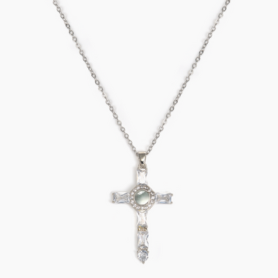 Projection Photo Customed Round Cross Necklace