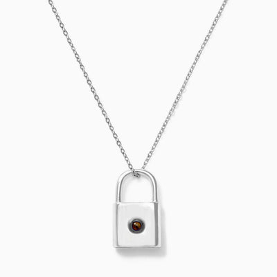 Projection Photo Customed Lock Shape Necklace