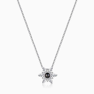 Projection Photo Customed Small Snowflake  Necklace